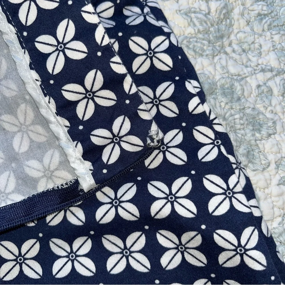 DownEast Blue and White A-Line Skirt Knee-Length (1-140) - Picture 11 of 13